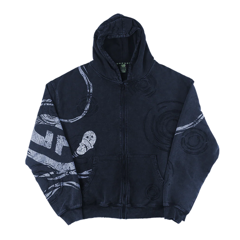 Holy Sheet: BOO! Distressed Zip-Up Hoodie